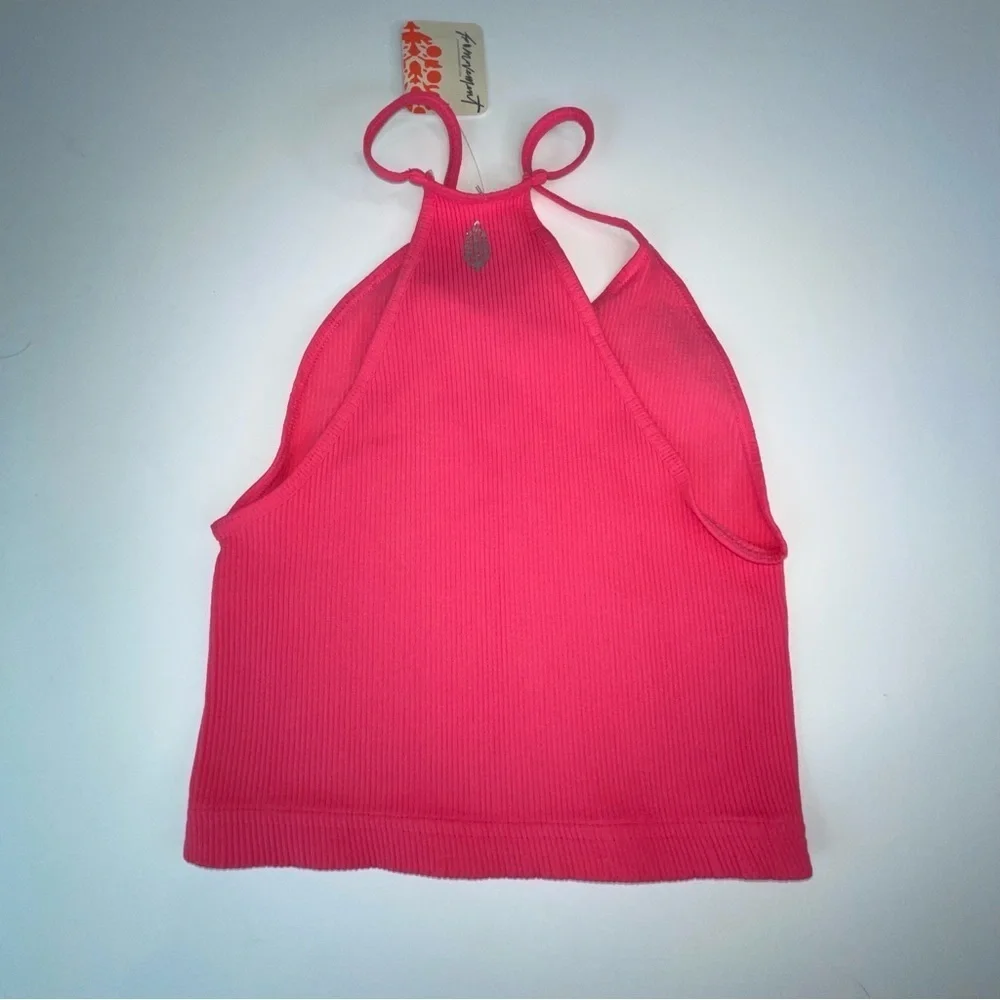 NWT Free People Cropped Run Tank Vivid Coral Sz XS/S